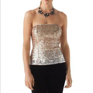 White House Black Market Sequin Corset Top